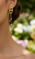 Boucles d'Oreilles pendantes dorées maillons ovales