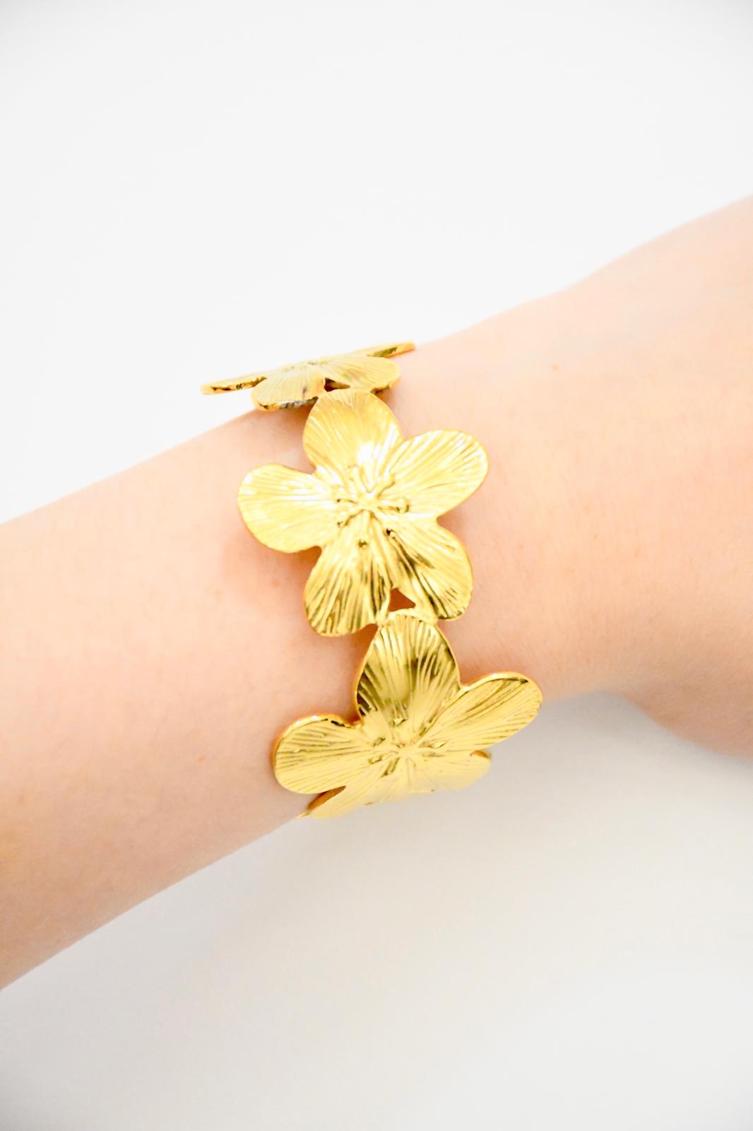 Bracelet Fleurs Dorées