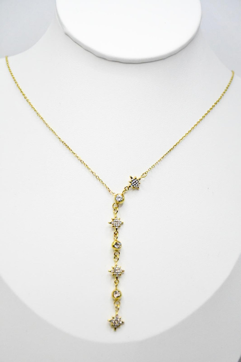 Collier Chute Etoiles Pavées et Strass