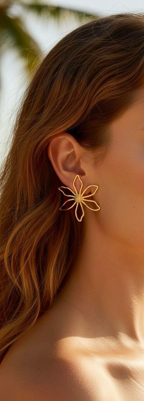 Puces Fleur Dorée Ajourée
