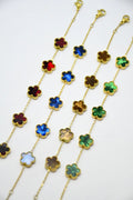 Bracelet doré fleurs trèfle