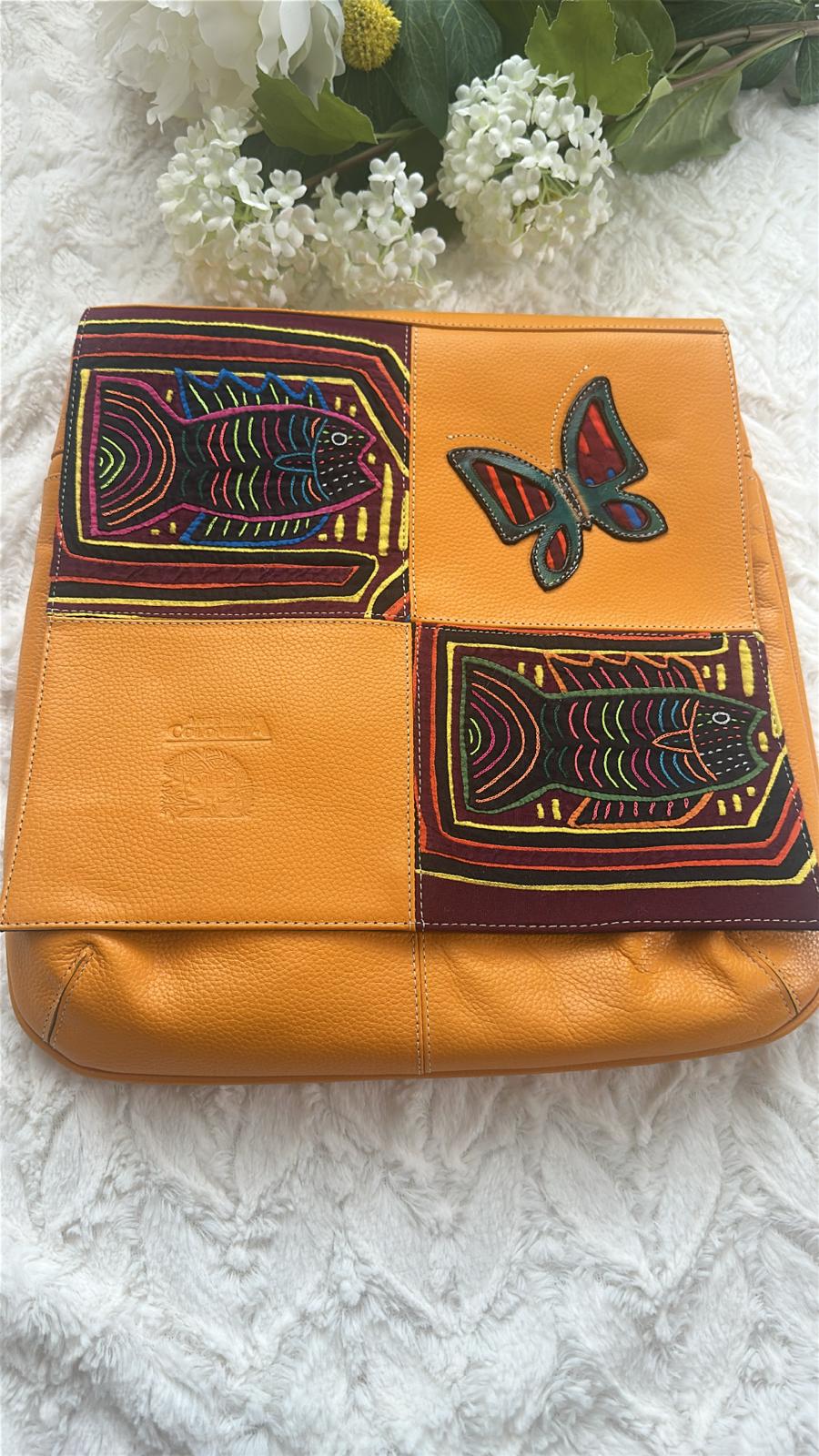 Sac Rabat Cuir Camel Art Mola Poissons