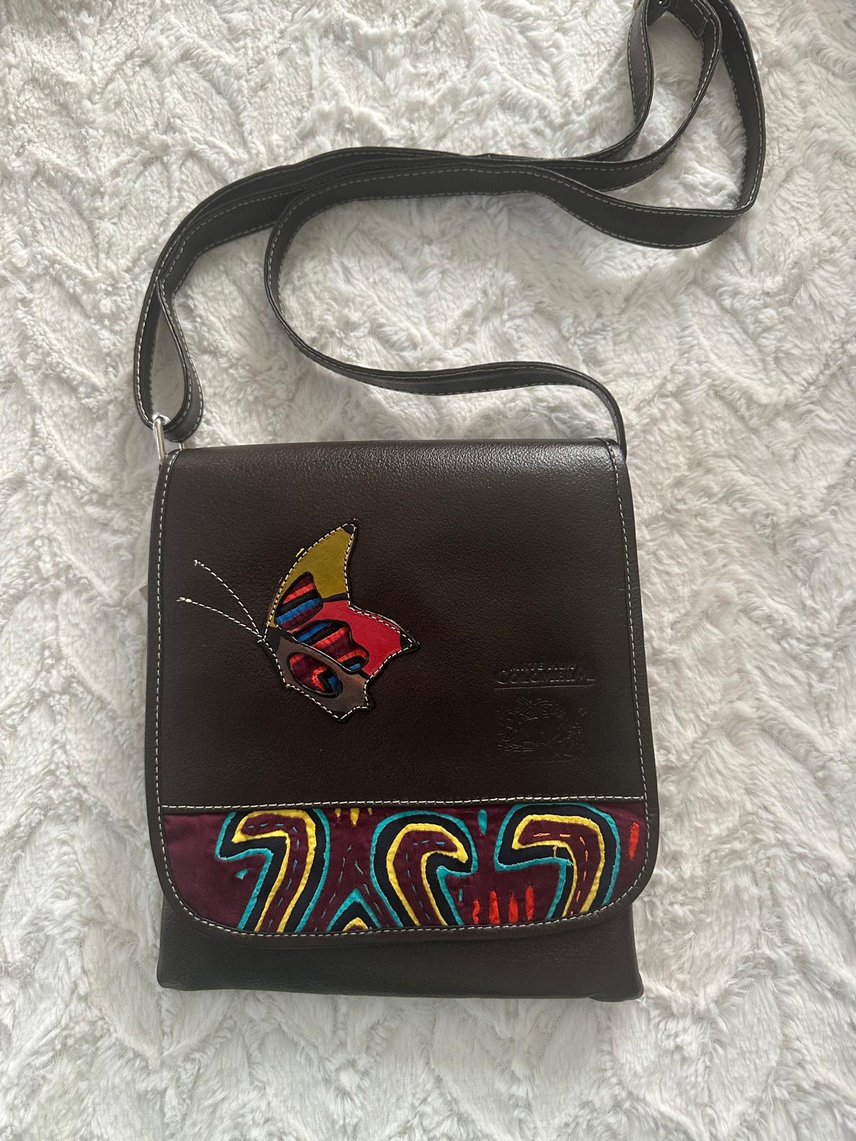 Sac Bandoulière Cuir & Mola Papillon