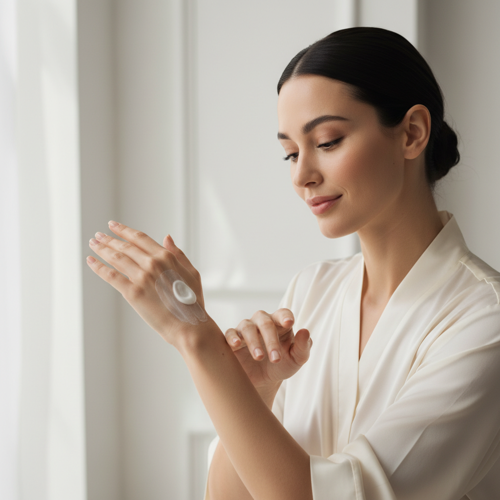 Application crème hydratante