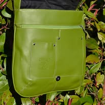 Sac Rabat Cuir Vert Anis Art Mola Kuna