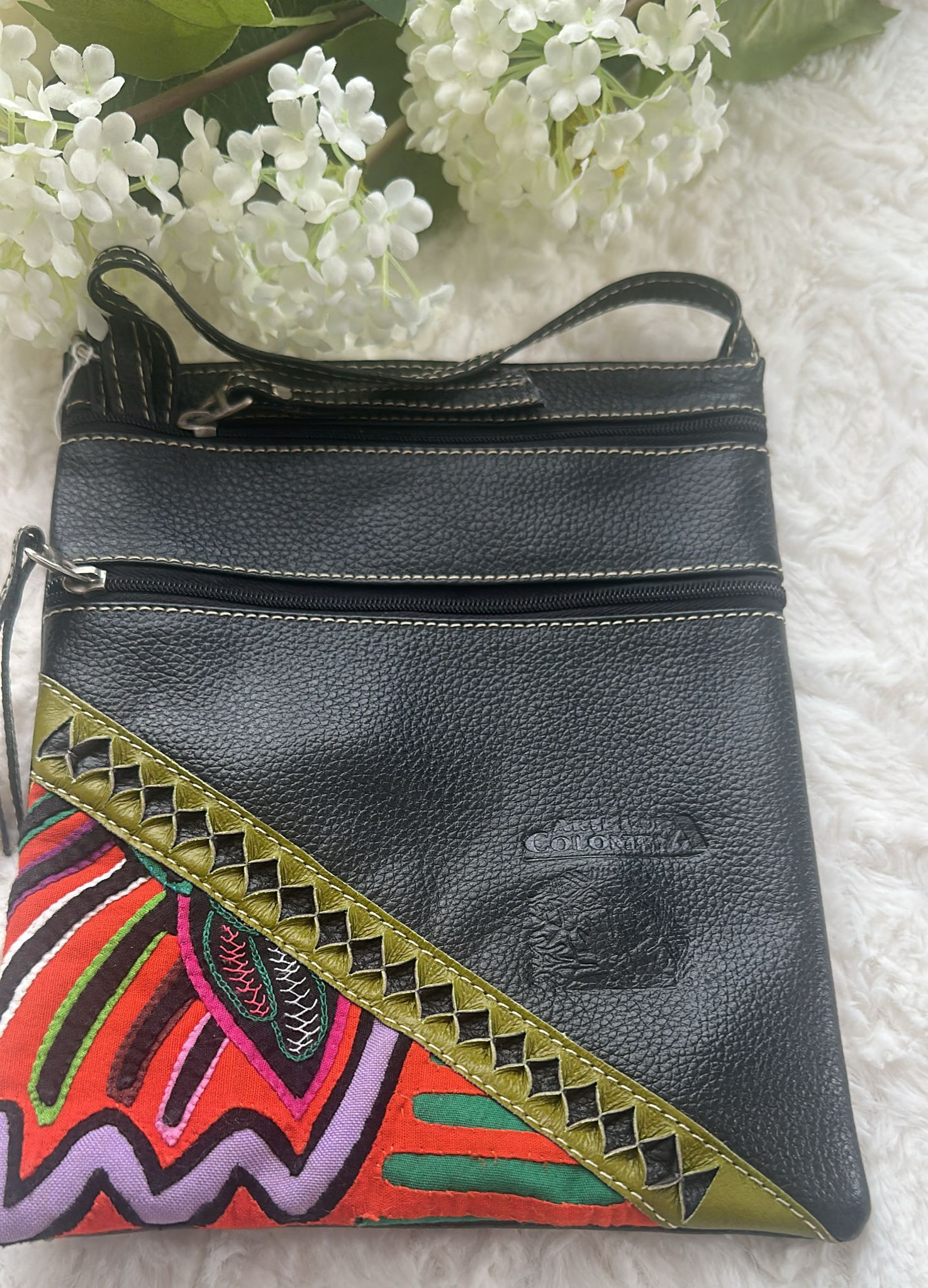 Sac bandoulière cuir noir